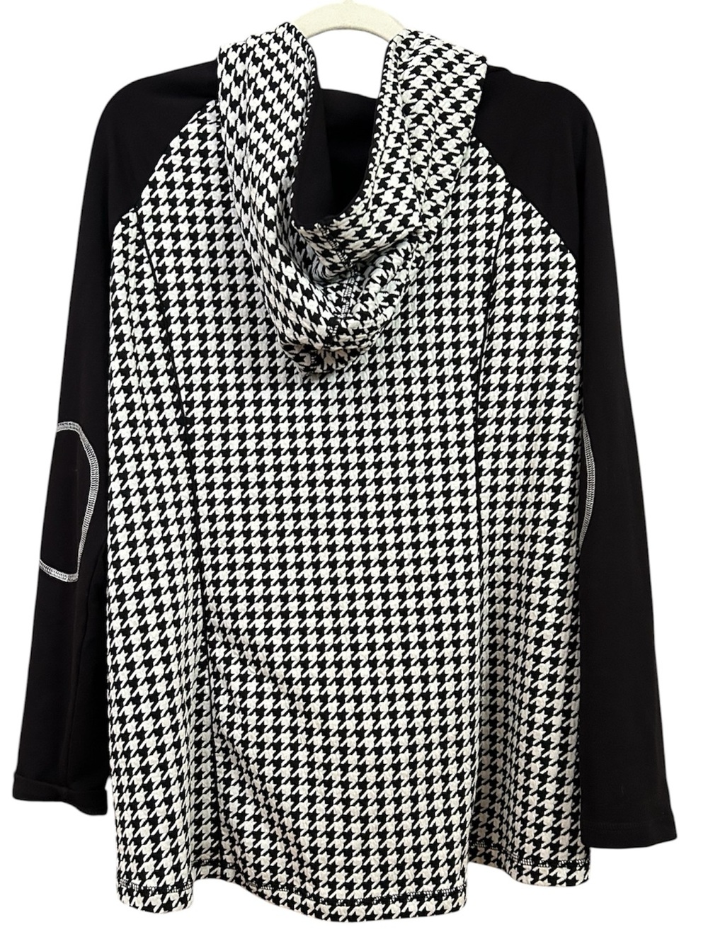 Houndstooth Zip Front Hoodie, Large - Picture 2 of 6